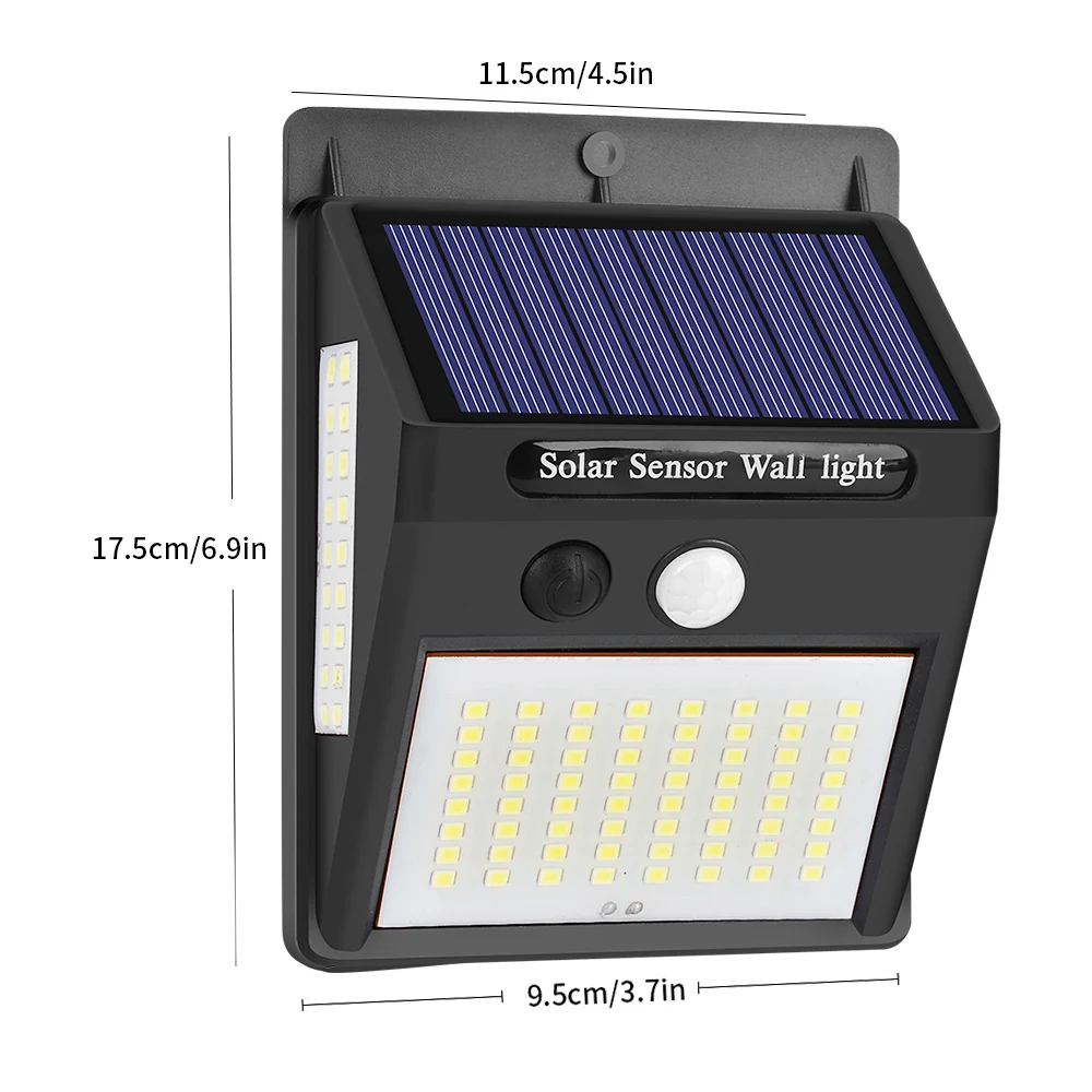 

4pcs 100LED Solar Light Outdoor Solar Lamp PIR Motion Sensor Wall Light Waterproof Solar Powered Sun light