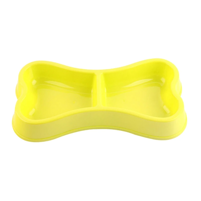 Yellow Лидер продаж, кормушка для собак, прочные миски для кошек, собачий контейнер для еды, миска для воды для котенка, миска в форме кости для кошек, товары для домашних животных, щенков - Цвет: Yellow