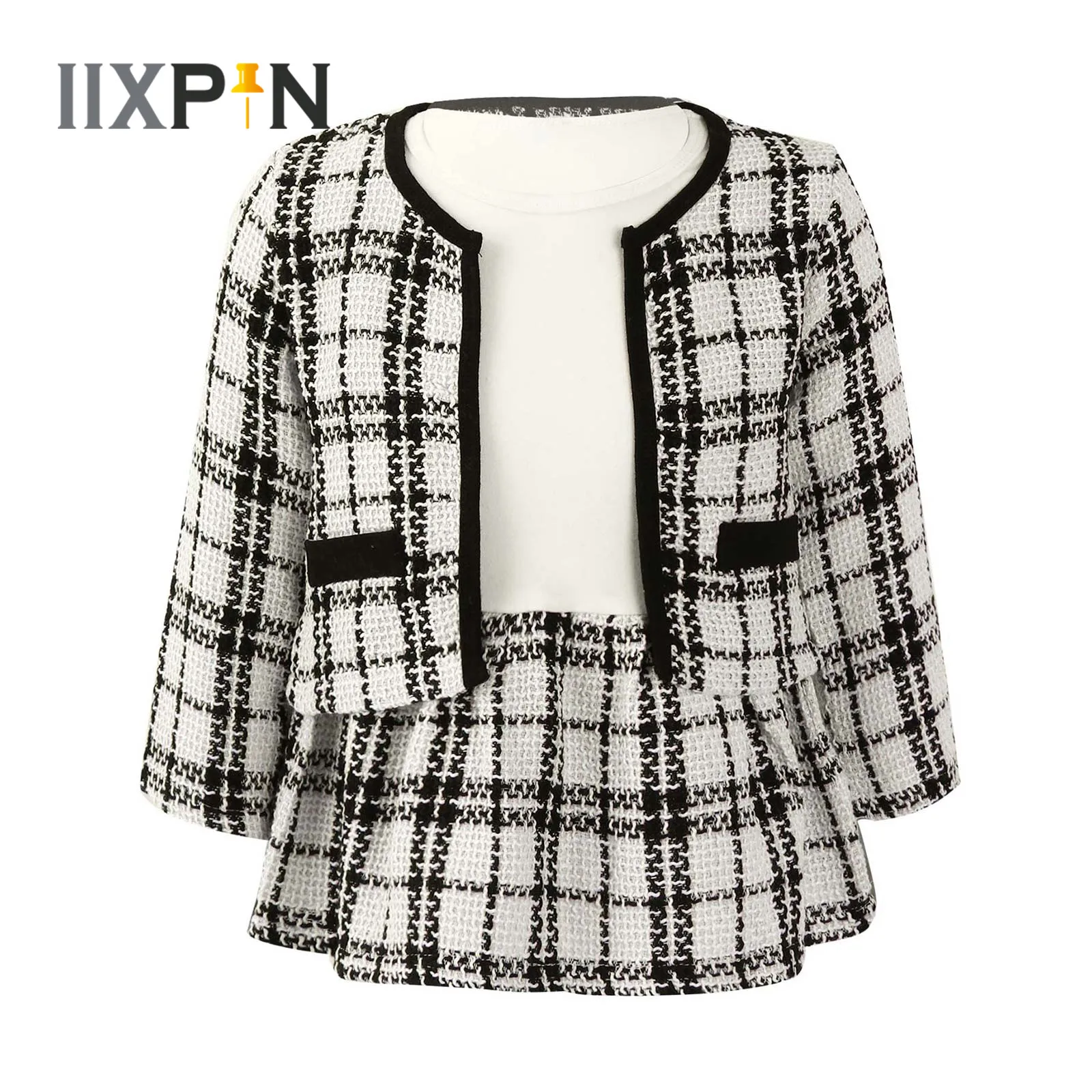 

2Pcs Autumn Winter Kids Clothes Suit Baby Girls Fashion Dress Outfits Plaid Outfit School Uniforms Toddler Girl Clothing Sets
