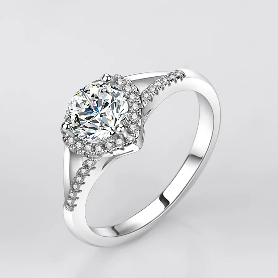 

Rings for Women Silver 925 Natural diamond Wedding Fine Luxury Jewelry 4-10 size Simple Temperament Big Silver Rings Gift