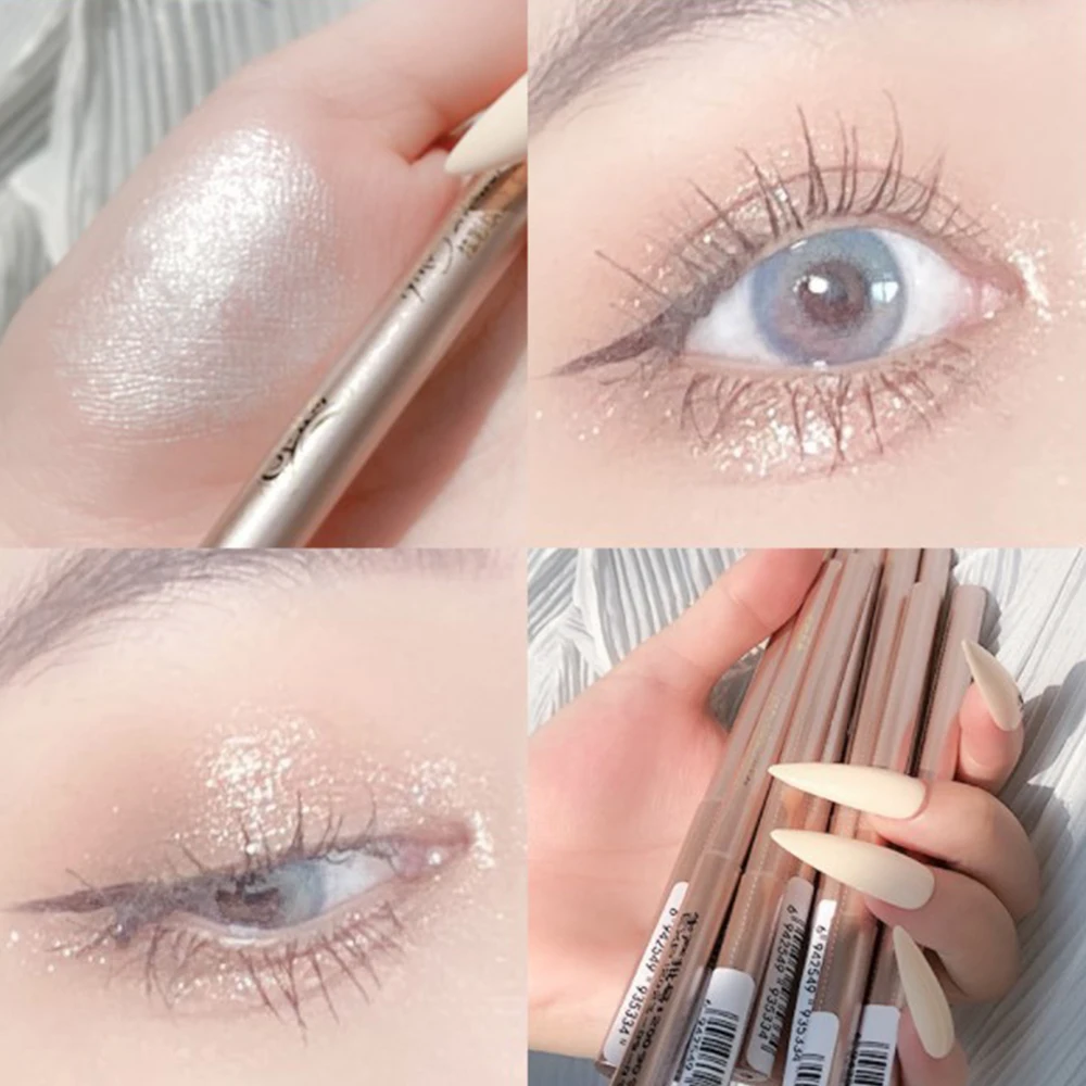 

White Glitter Lying Silkworm Pen Shiny Pearlescent Diamond Eyeshadow Pen Waterproof Long-lasting Makeup Pencil Korean Makeup
