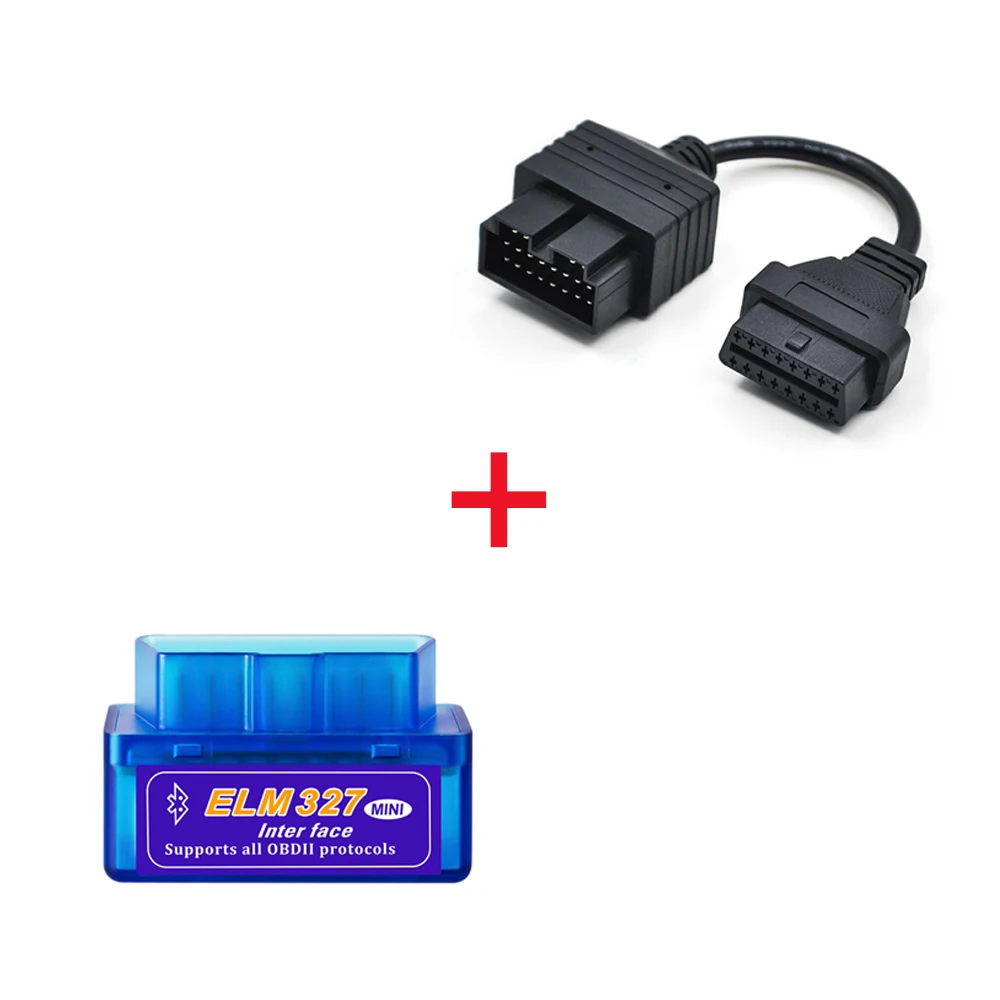Мини ELM327 Bluetooth+ OBD2 Соединительный кабель для Kia 20 Pin Автомобильный сканер диагностический инструмент ELM 327 для Android Torque Windows