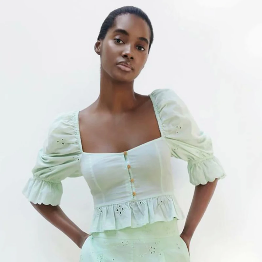 

Женская ажурная рубашка Unizera, летняя, в европейском и американском стиле, 2021