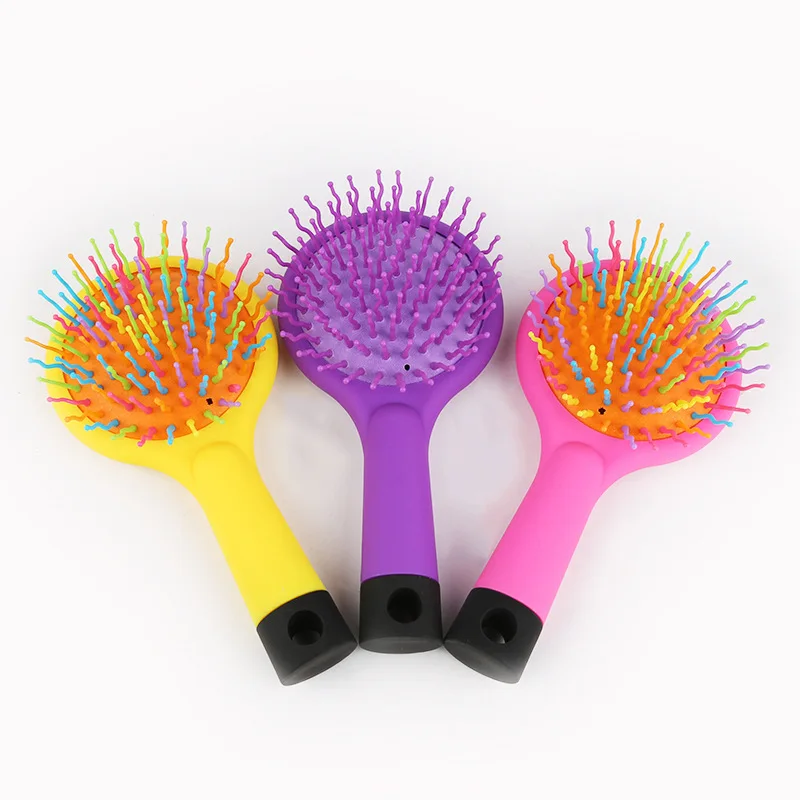 Новая Радужная Расческа массажная с зеркалом красочная волна Волшебная