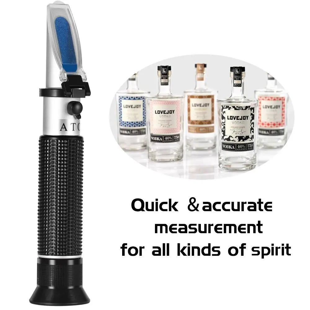 Новейший портативный ручной спиртометр 0 80% алкогольный рефрактометр Atc тестер