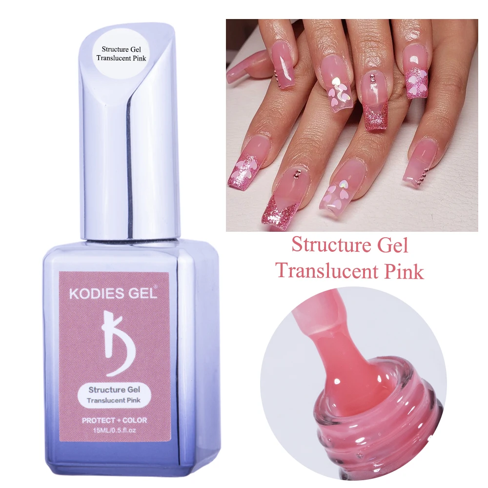Гель-лак для ногтей KODIES полуперманентный УФ-/светодиодный лак прозрачный розовый