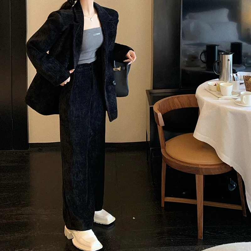 Костюм женский вельветовый из блейзера и брюк 2 предмета | Женская одежда