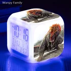 Светодиодный Будильник с динозавром Юрского периода, 7 цветов, светящийся цифровой будильник для детей, подарок на день рождения, многофункциональные часы
