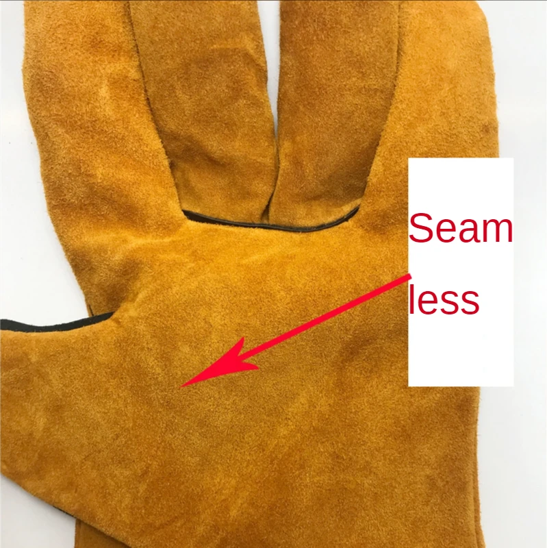 

Welding cow leather gloves all cow leather hanging inner heat insulation fireproof line labor protection gloves