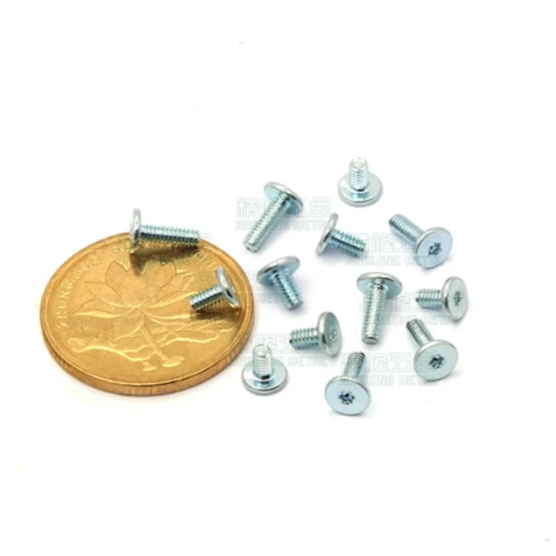 

500pcs CM2*3 /3.5/6/7 Flat thin torx head screw computer screw zinc plated