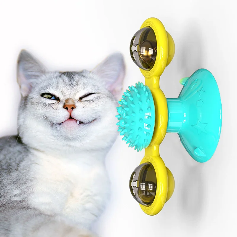 

Pet Toys For Cats Interactive Puzzle Training Turntable Windmill Ball Whirling Toys For Cat Kitten Play Game Cat Supplies