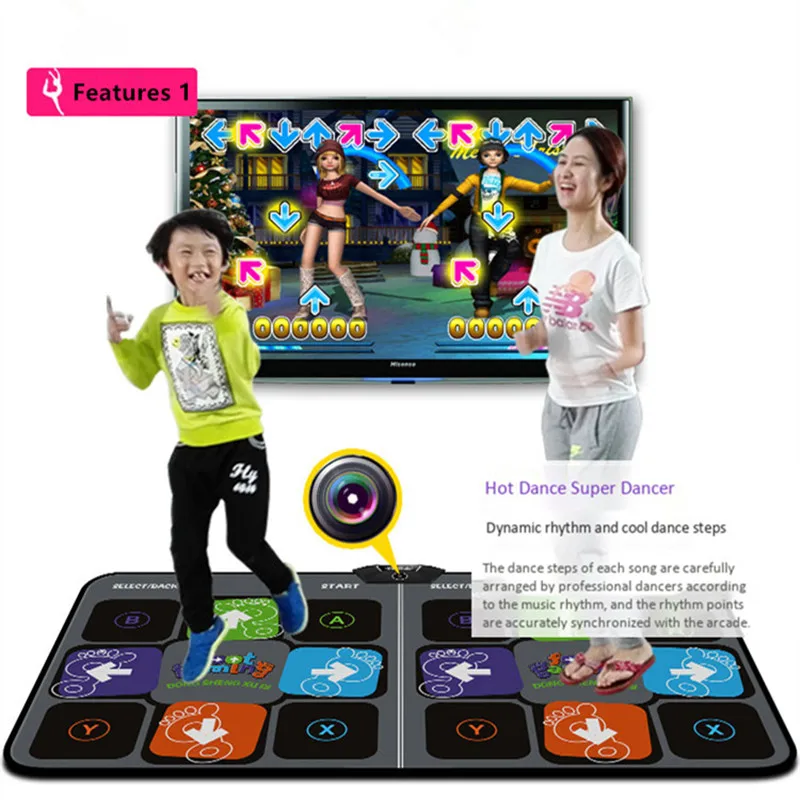 Goede Hdmi Hd Computer Tv Dual Gebruik Spel Dubbele Dansmat Yoga Fitness Sport Running Zingen Muziek Games Pc Tapijt Met 2 Gamepads Camera Tf