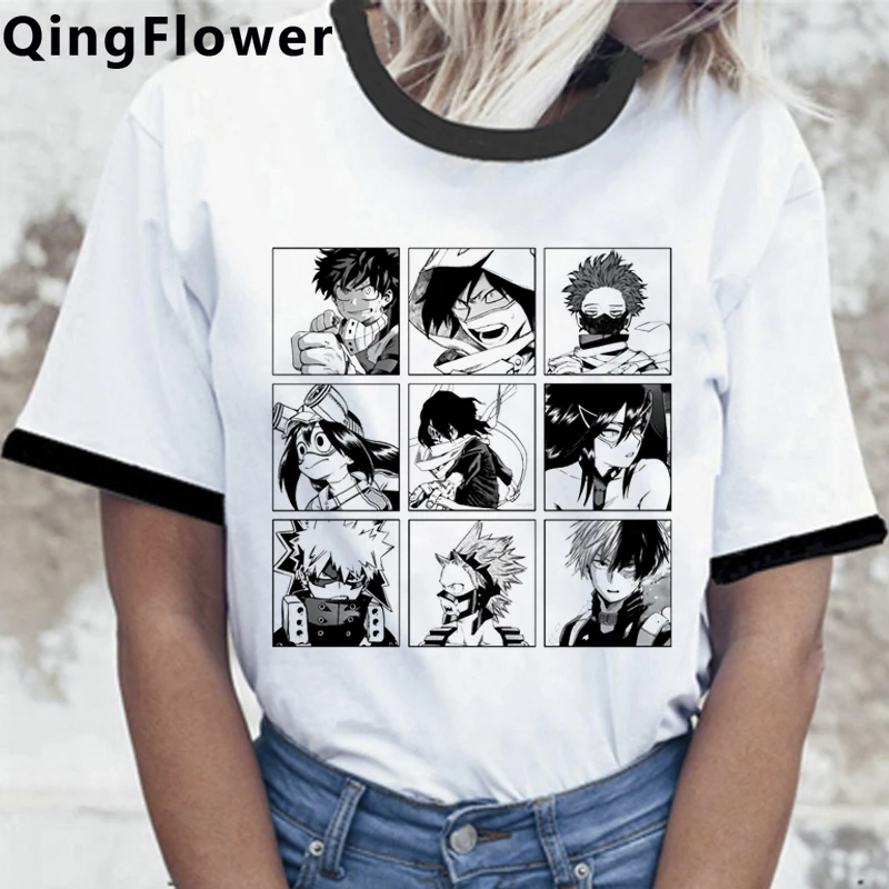 

My Hero Academia Bakugou Todoroki Boku No Hero Academia men grunge plus size kawaii streetwear harajuku t shirt t-shirt ulzzang