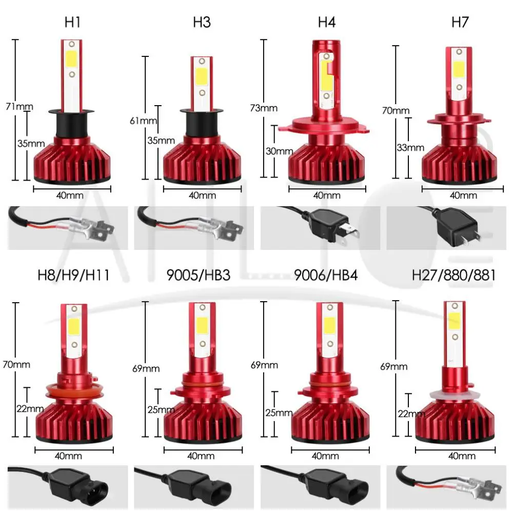2X S6 авто светодиодный фар H8 H7 H11 9005 H4/HB2 9006/HB4 5202 72 Вт/заданная величина 6000lm12V лампа