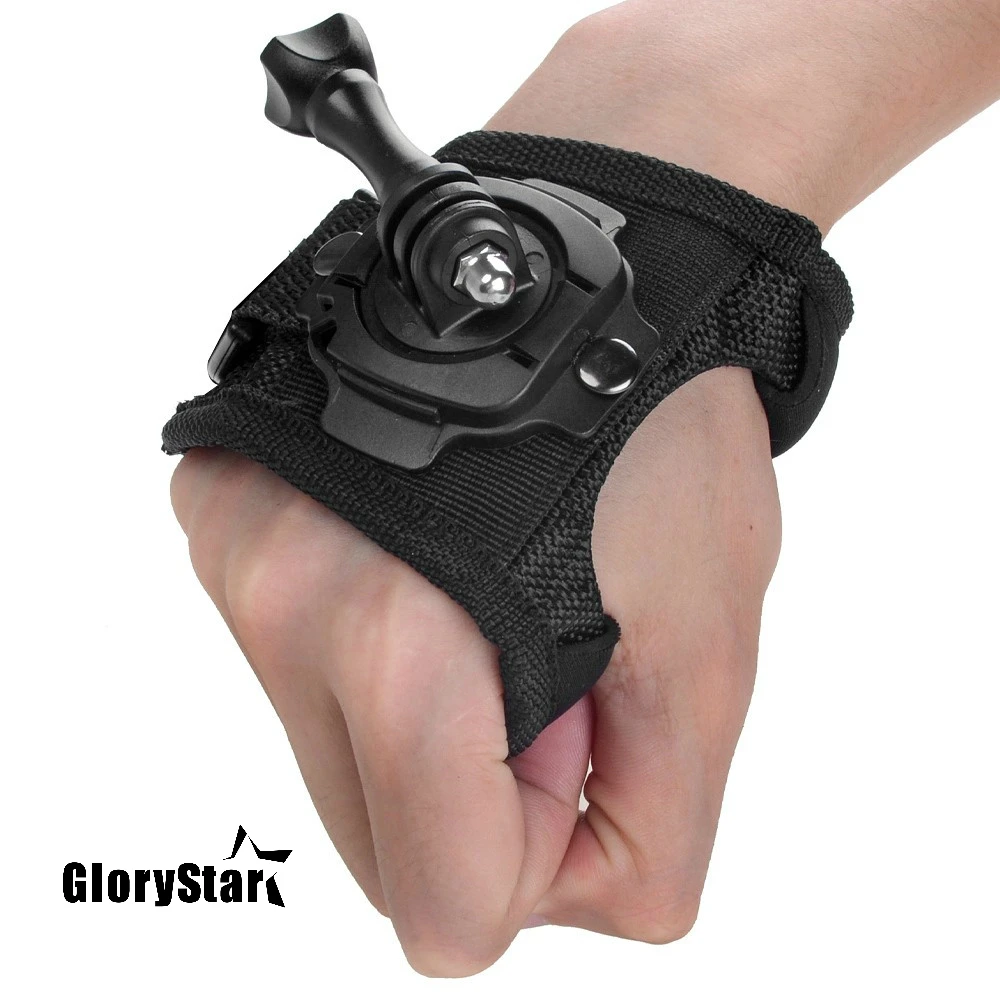 

Glove Wrist Band 360 Degree Swivel Rotation Hand Strap Belt Tripod Mount For GoPro xiaomi yi OSMO MAX SJCAM SJ4000 SJ5000 camera