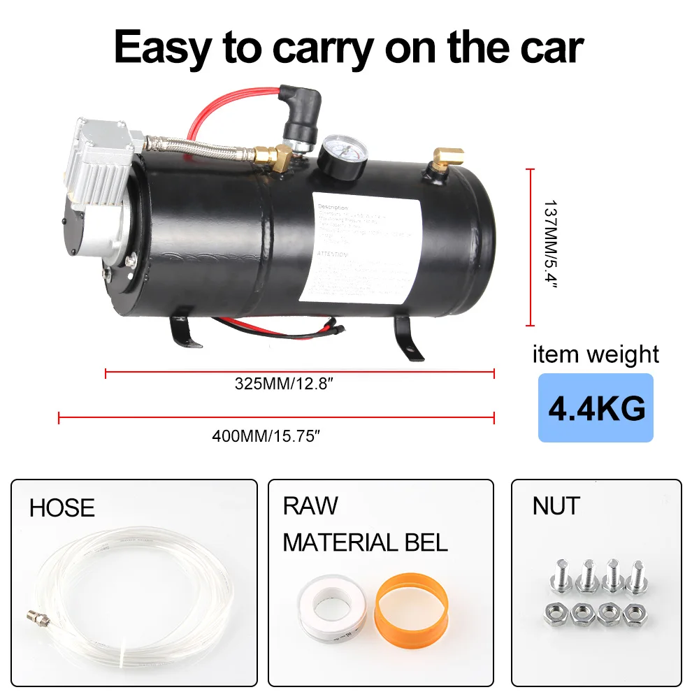 12v воздушный компрессор с 3 литровым резервуаром насос для накачки воздуха