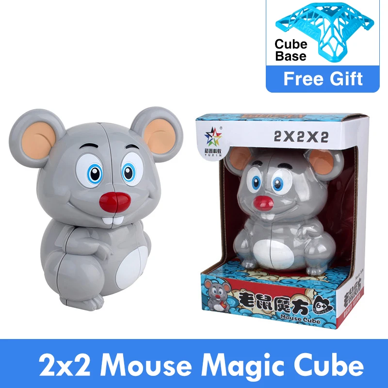 

New Zhisheng Yuxin Mouse 2x2 Speed Cube Magic Puzzle Professional 2x2x2 Cubo Magico Brain Teaser Education Toys Christmas gifts