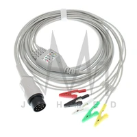 8pin ecg ekg 35 lead one piece cable and electrode leadwire for nihon kohden patient monitor snapclipvet alligator clip