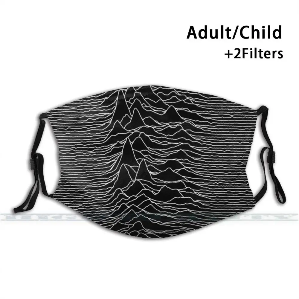 

Unknown Pleasures Fashion Print Reusable Funny Pm2.5 Filter Mouth Face Mask Joy Division Music Bands The Cure Hipster