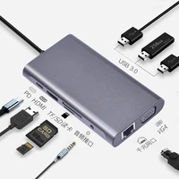 new macbook laptop type c docking station vga hdmi compatible pd converter ten in one hub