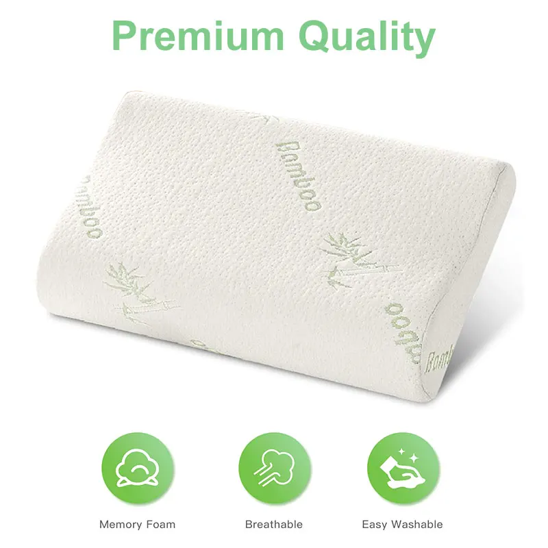Подушка из бамбукового волокна с эффектом памяти дышащая ортопедическая мягкая