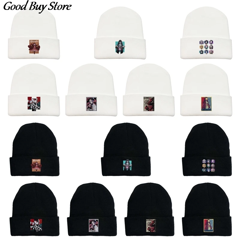 

Anime Cartoon Knitted Cap Student Teenager Warm Hats Autumn Winter Beanies Caps Unisex Fashion Knitting Brimless Hat Soft