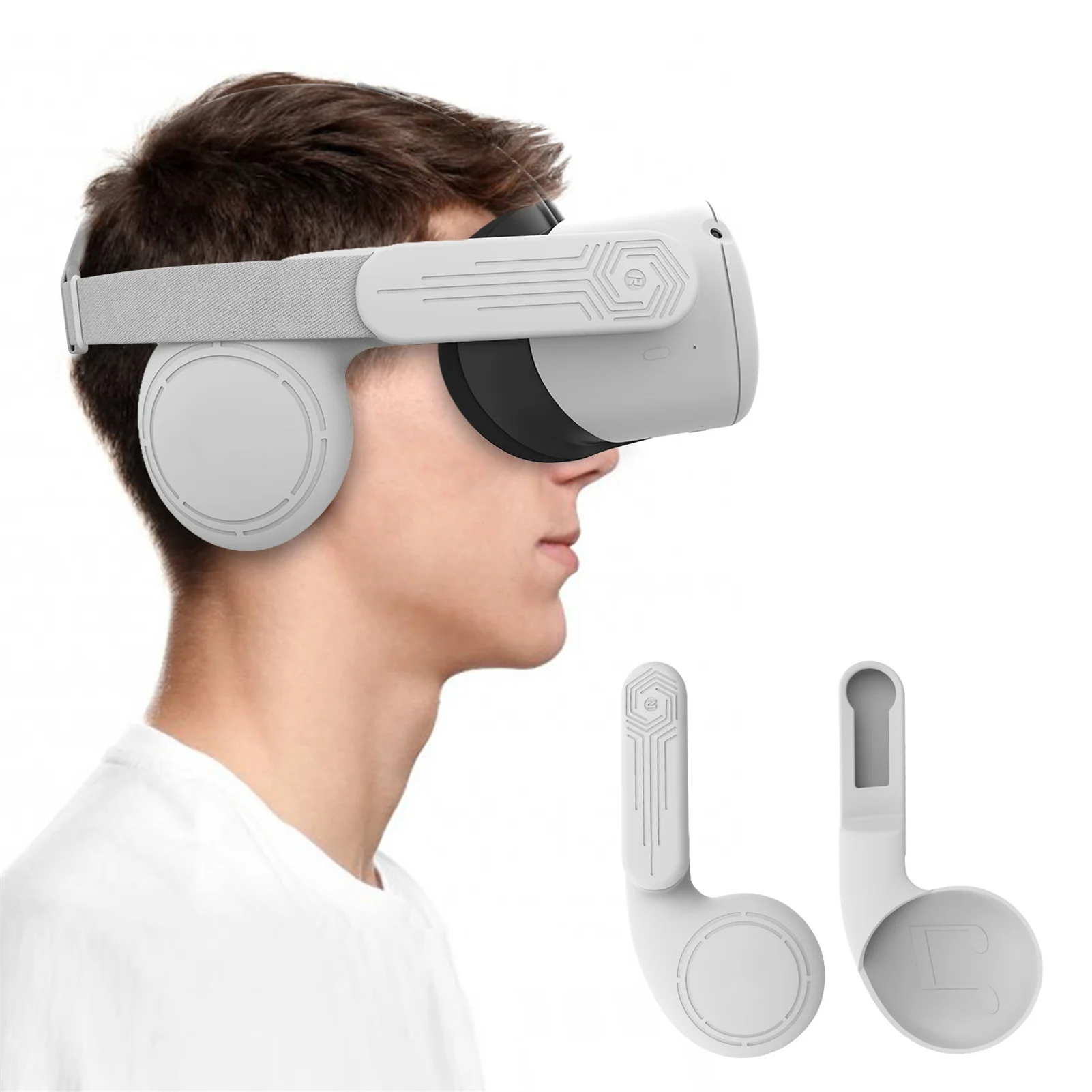 

Noise reduction Ear Cover For Oculus Quest 2 VR Headset Comfortable Flexible Silicone Earmuffs Virtual Reality Accessories