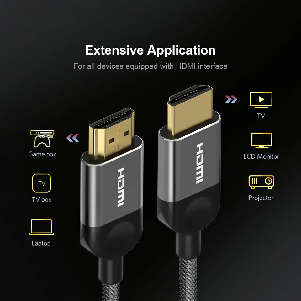 Кабель HDMI QGEEM совместимый с на 2 0 кабель для PS3 PS4 проектора HD LCD Apple TV компьютера