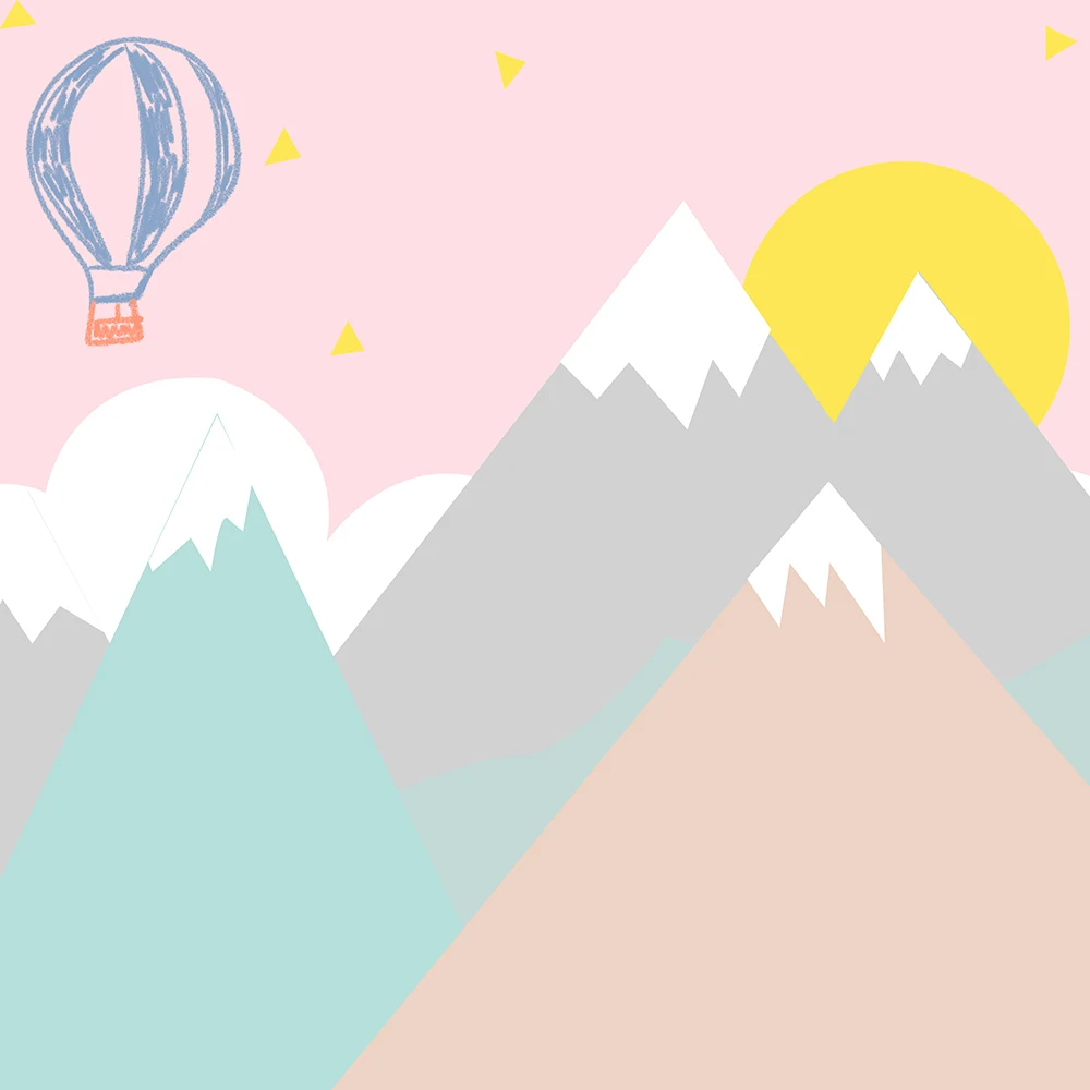 Геометрические акварельные обои для детей Красочный геометрический дизайн