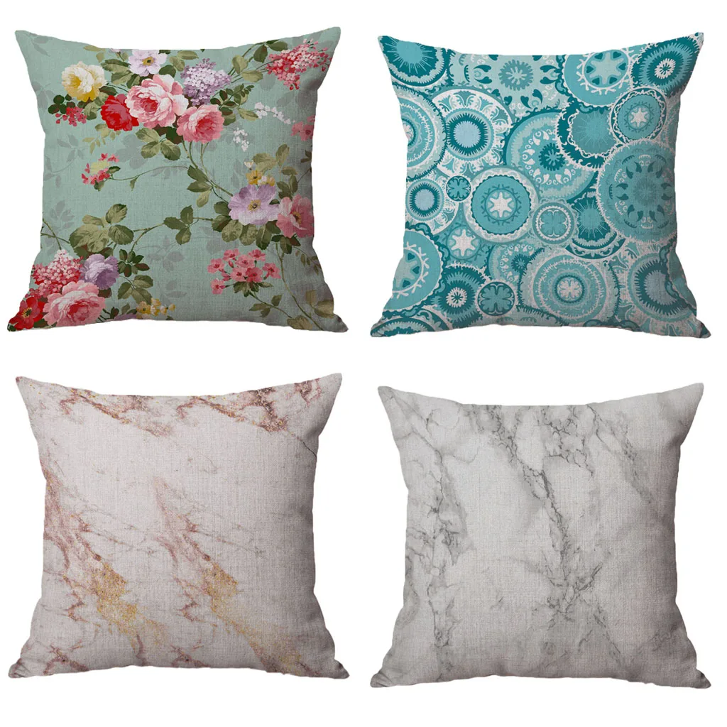 

Wasit / Backrest Pillow Cushion Cover Case Floral Marbling Decorative 18” x 18”