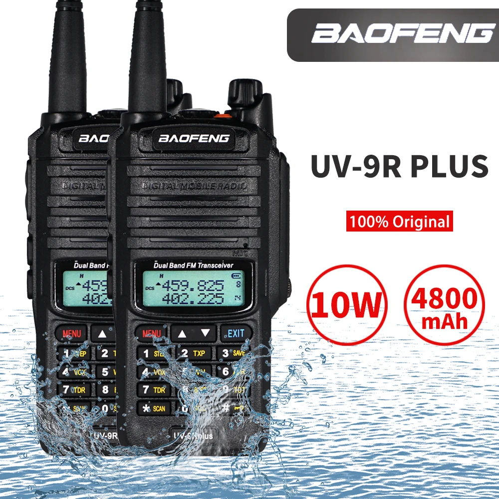 IP67 Водонепроницаемый Baofeng UV 9R Plus Walkie Talkie двухдиапазонный двухсторонний радио 10 Вт