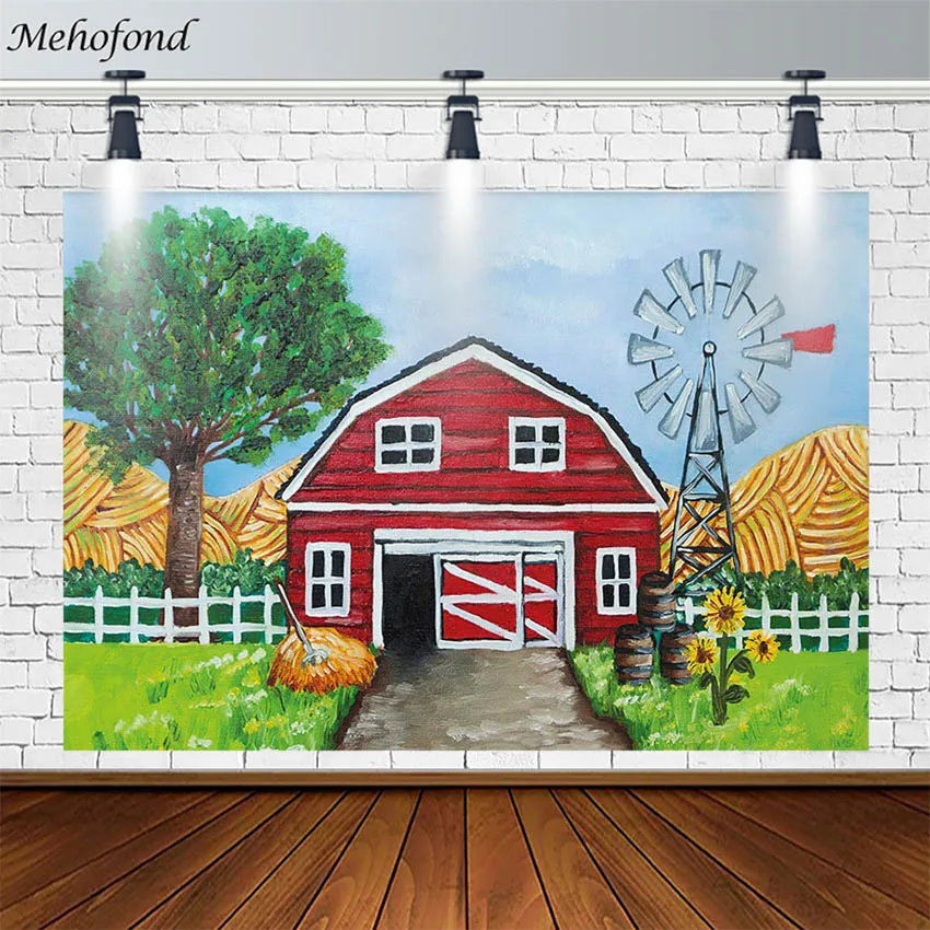 

Mehofond Baby Shower фоны для фотографирования с изображением фермы сбор сена новорожденных фон для фотографий на день рождения с Фоны студийный Фот...