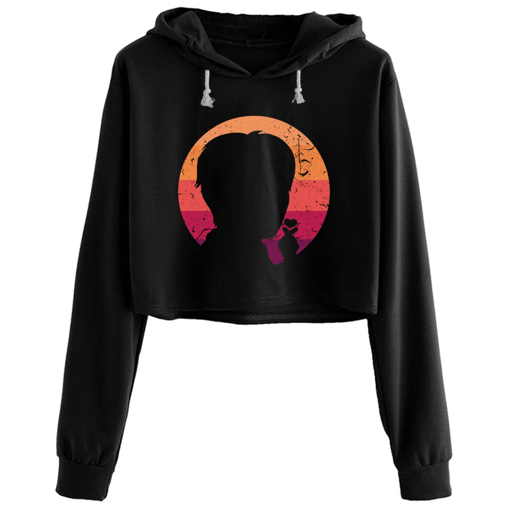 

K Pop K Love Crop Hoodies Women Goth Grunge Harajuku Anime Pullover For Girls