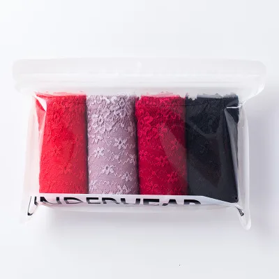 NA177-4Pcs 4 шт. кружевные трусики пикантные Трусики с высокой талией размера плюс дышащие новые модные женские хлопковые трусы женское нижнее белье - Цвет: NA177-4Pcs