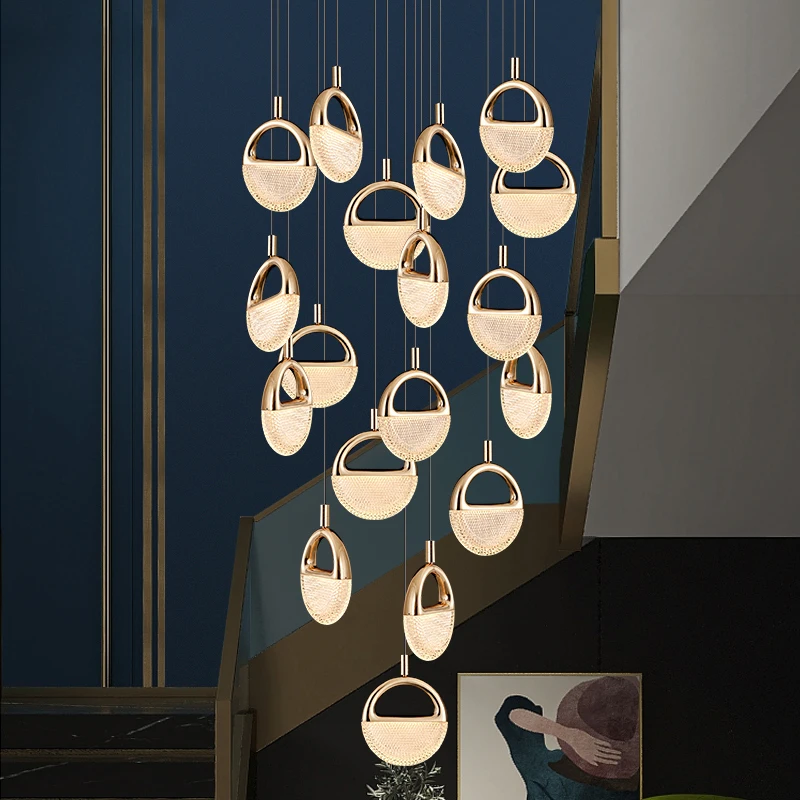 値段 モダンで豪華なデザイン,スパイラル階段,リビングルーム,ベッドルーム,ゴールドの大面積と互換性のある豪華な吊り下げ式LEDシーリングライト。