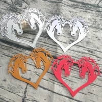 two horses heart shaped metal cutting template diy scrapbook card making embossing crafts photo album decoration