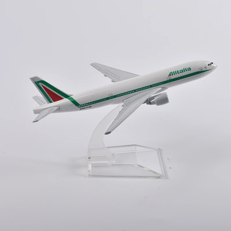JASON tut&uacute;-Avi&oacute;n de Metal fundido a presi&oacute;n, de 16cm modelo de avi&oacute;n, Alitalia Boeing 777, colecci&oacute;n de regalo-3