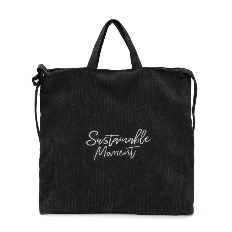 Женская Холщовая Сумка через плечо Вельветовая тоут Дамская Повседневная сумка