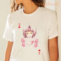 graphic tees tops playing card number 3 tshirts poker cards gothic kawaii tshirt women t shirt cards korean vintage clothes 2021