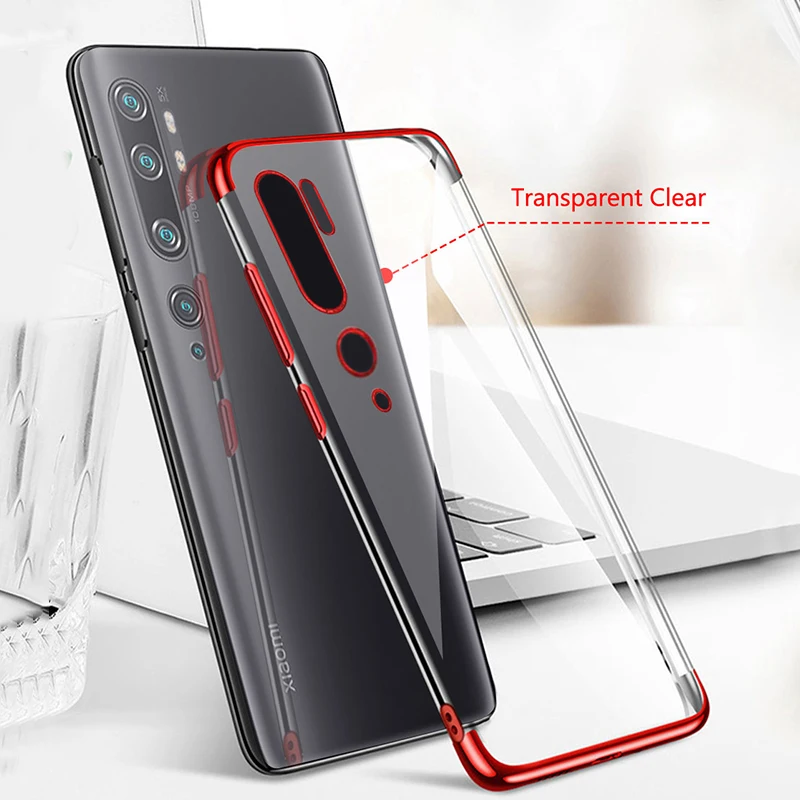 Чехол для Xiaomi Note 10 Pro Ультратонкий Прозрачный мягкий силиконовый чехол-накладка