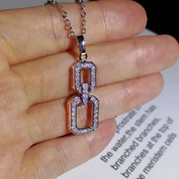 2021 new fashion square s925 punk necklace pendant for women engagement christmas party gift jewellery drop shipping wholesale