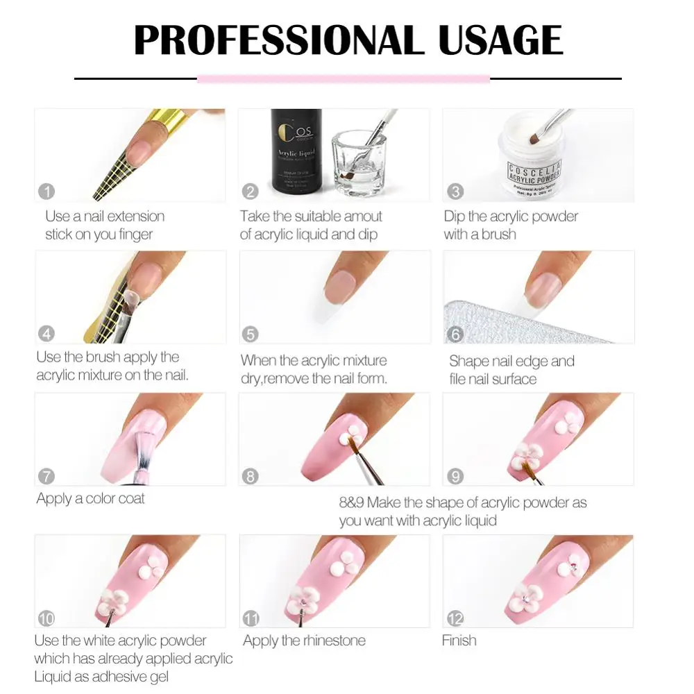 

Acrylic Powder Kit With Liquid Led UV Lamp Nail Drill Machine Nail Decoration Glitter Manicure Set For Manicure Art Tools