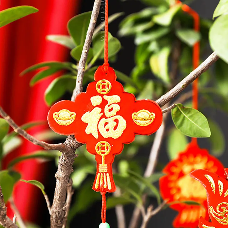 

Spring Festival Bonsai Room Decor Goods Small Mini Pendant Party Supplies Various Scenes Flocking New Year's Eve Decorations