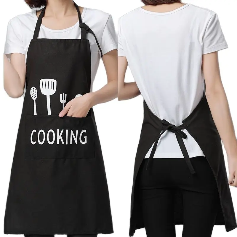 

Adjustable PE Waterproof Kitchen Aprons For Women/Men Cooking Creative Cuisine Chef Restaurant Apron For Baking Pinafore