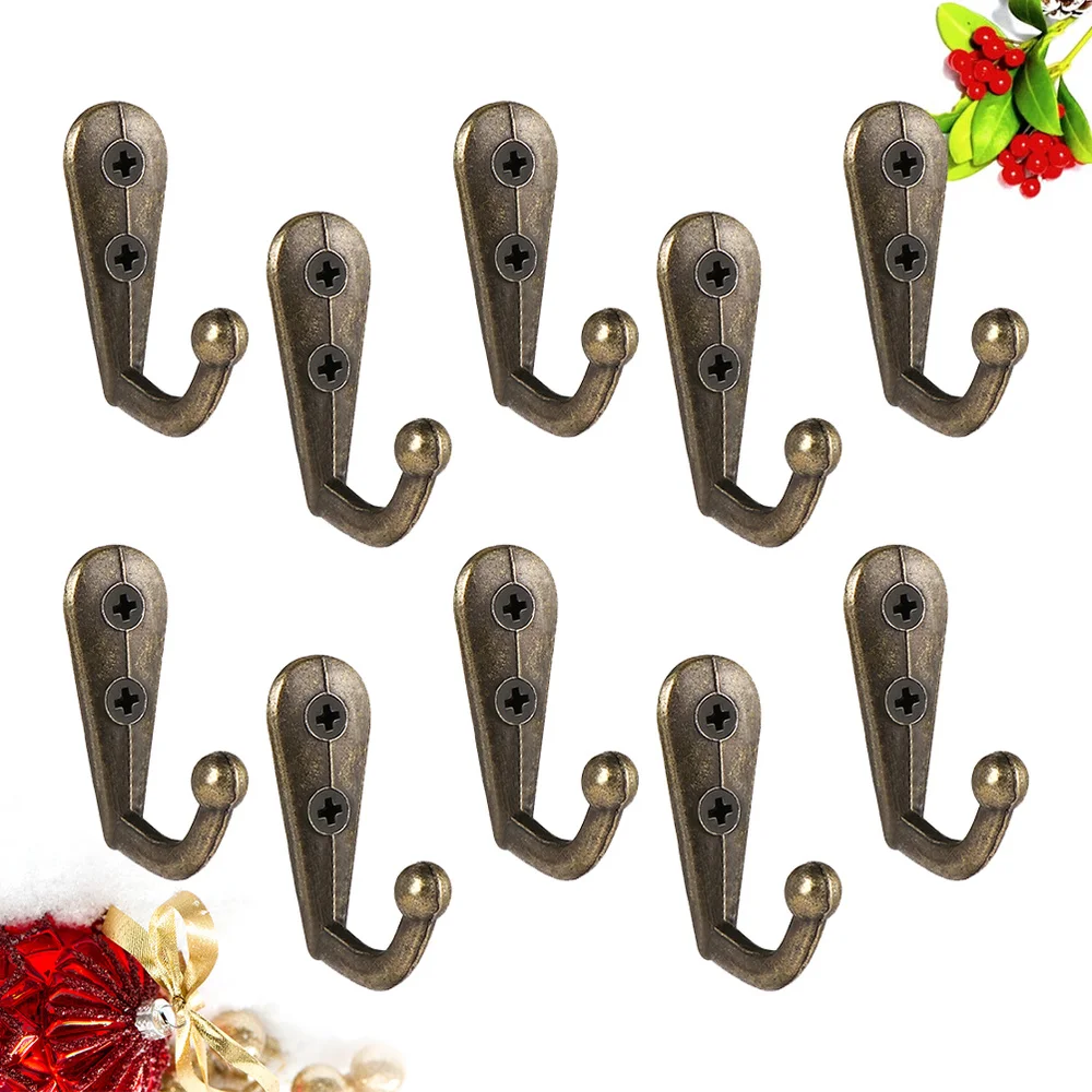 

12PCS Retro European Style Coat Hooks Zinc Alloy Heavy Duty Closet Hooks Wall Mounted Hangers for Towel Clothes