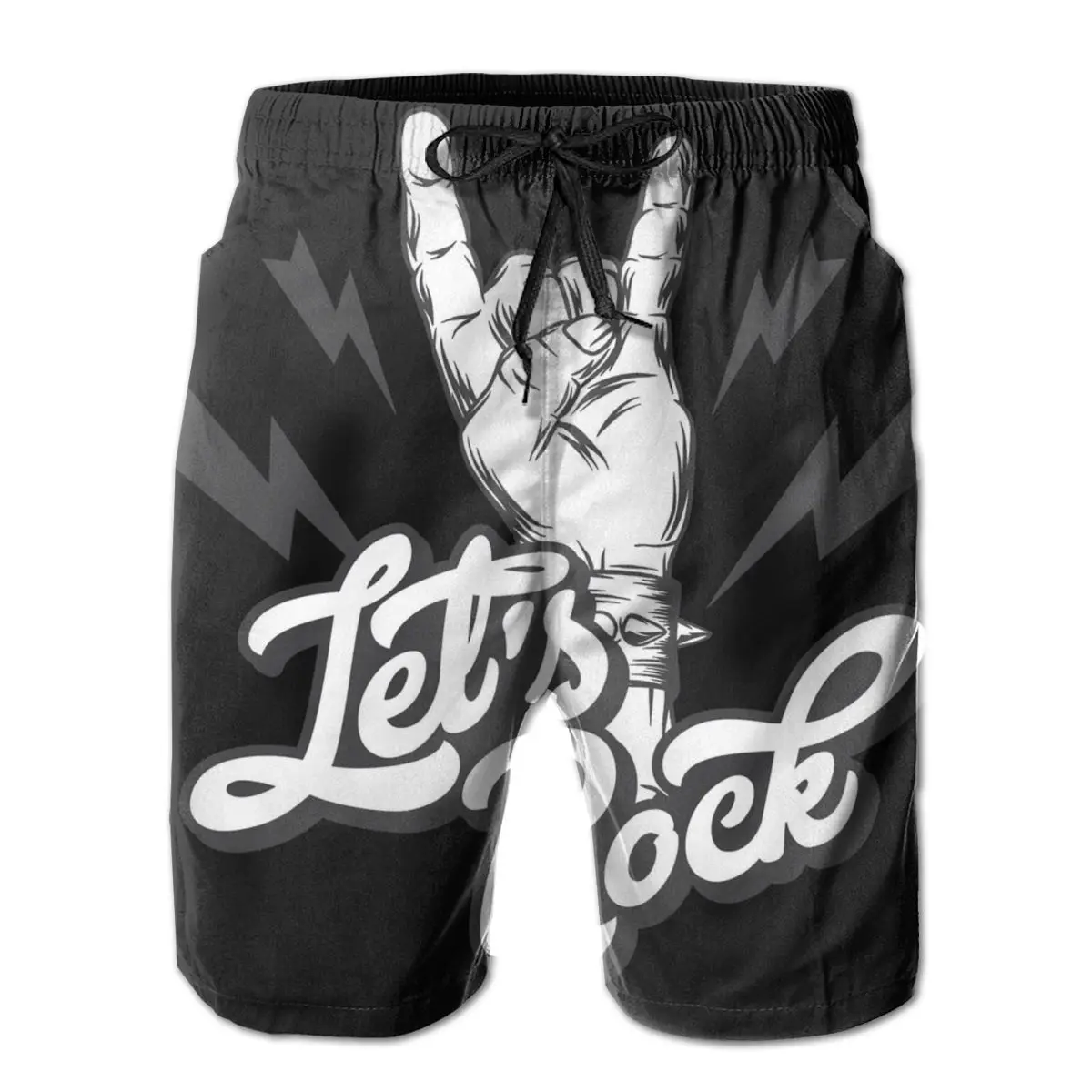 

Men Sweatpants Cool Vintage Rock Roll Surfing Beach Board Swim Trunks Sport Quick Dry Mesh Casual Pretty Rock Star Short for Boy