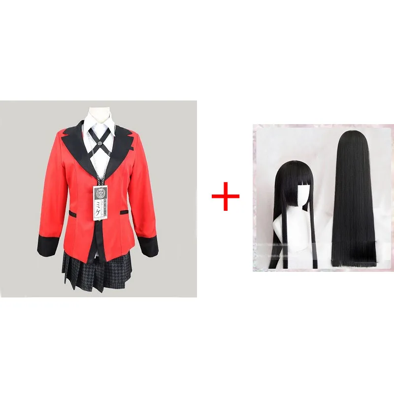 Аниме Kakegurui, костюм для косплея, Jabami Yumeko, костюм для косплея, японская школьная форма, наряды для девочек, женские костюмы - Цвет: Full Set with Wig