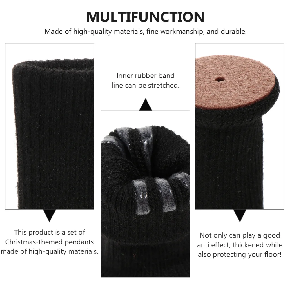 

16Pcs Knitted Chair Feet Stool Foot Pad Round Thick Mute Chair Leg Cap