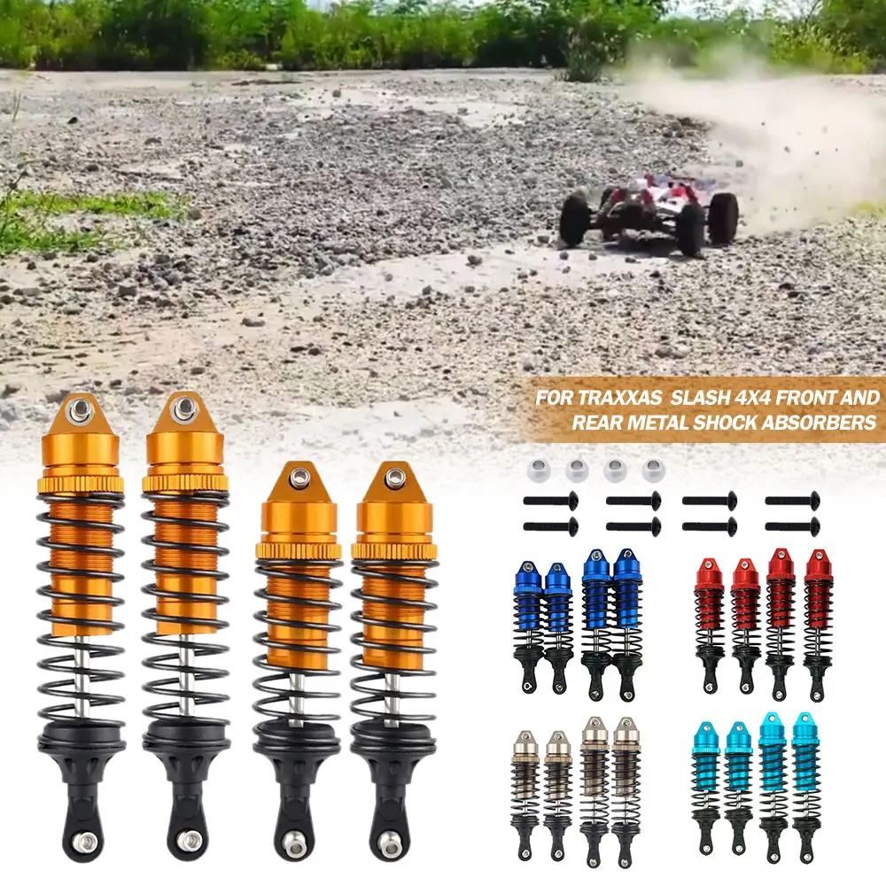 

4PCS Aluminum Front Rear Shock Absorber Assembled Full Metal for Arrma 1/10 Granite 4X4 Typhon Traxxas Slash