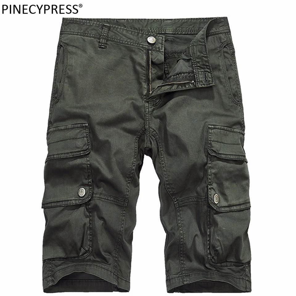 Мужские шорты карго из 98% хлопка и 2% спандекса с карманами|Мужские шорты| |
